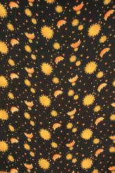 Sarong Sonne Mond und Sterne gelborange 
