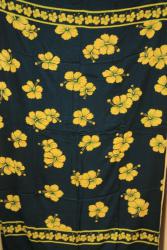 Sarong Blumen in dunkelblau und gelb 