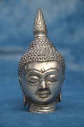 Buddhakopf klein silber Haube 10 x 4 cm 