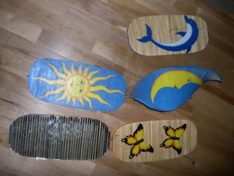 Windspiel Spirale aus Holz (bemalt) 