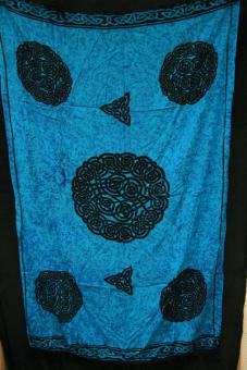 Sarong blau/schwarz keltische Kreise 