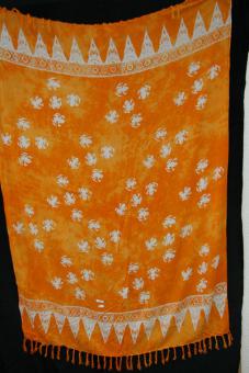 Sarong Frösche orange-weiß 