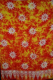 Sarong rot-gelb-weiß Sonnen 