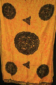 Sarong gelb/schwarz keltische Kreise 