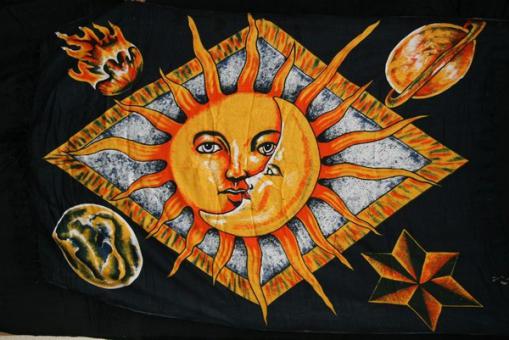 Sarong Sonne-Planeten schwarz 