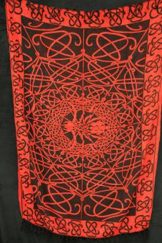 Sarong keltische Spinne schwarz-rot 