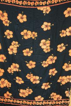 Sarong Blumen in dunkelblau-beige 
