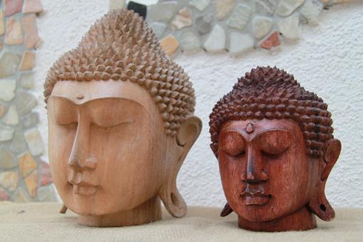 Buddha Kopf aus Holz Buddhakopf Holz gross 27 x 16