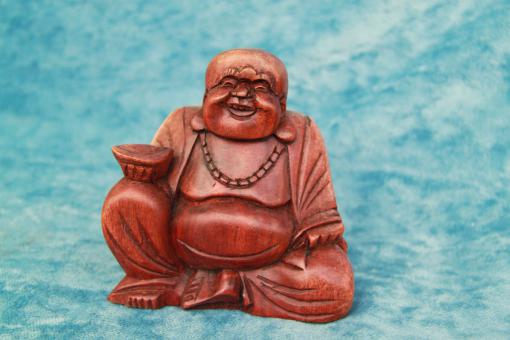 Buddha aus Holz 15 cm Happy Buddha 