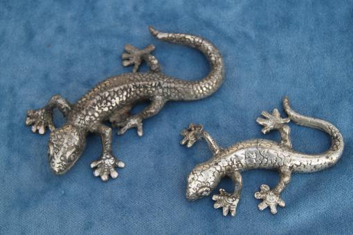 Gecko silber geschuppt 13 und 17 cm 