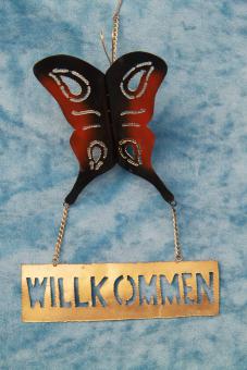 Türschild Willkommen Schmetterling 